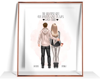 Brother Sister geschenken Aangepaste Broer Zus Print Gepersonaliseerd cadeau voor broer van Zuster Familie Portret verjaardagscadeau voor hem Zuster cadeau
