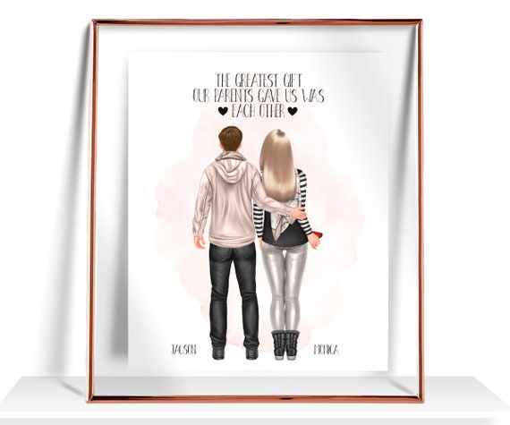 Brother Sister Gifts Custom Brother Sister Print Personalized Gift