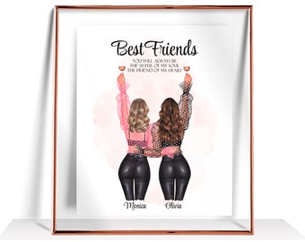 Personalized Best Friend Gift Custom Best Friend birthday gift Friendship Gift Best friend print Personalized Gift For Her Sister gift