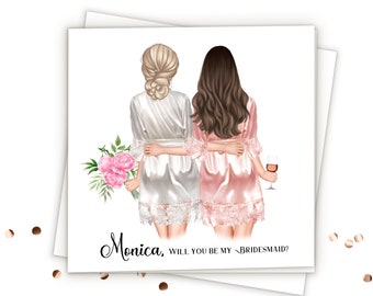 Bridesmaid Gifts Bridesmaid Proposal Gift Personalized Bridesmaid Card Bridesmaid Proposal Card Wedding Cards Maid Of Honor Proposal Cards