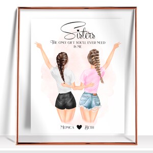 Personalized Sister gift Funny Sister Birthday Gift Sister Gift from Sister Custom Sister Print Sister Picture Sisters Painting Printable