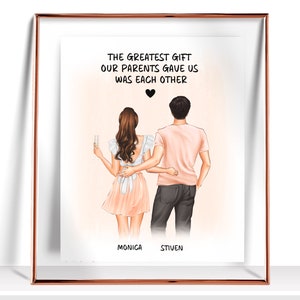 Brother Sister gifts Custom Brother Sister Print Personalized Gift for Brother from Sister Family Portrait Birthday Gift For Him Sister gift