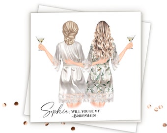 Bridesmaid Proposal Card Will You Be My Bridesmaid Proposal Gift Personalized Bridesmaid Gift Custom Bridesmaid Card Maid Of Honor