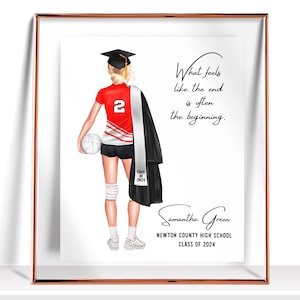Personalized Volleyball Graduation Print Volleyball Graduation Gift Volleyball team print, volleyball team gifts Teammates gift