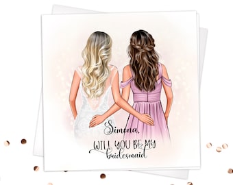Bridesmaid Proposal Card, Will You Be My Bridesmaid Proposal Card, Personalized Bridesmaid Gift, Custom Bridesmaid Card, Maid Of Honor card