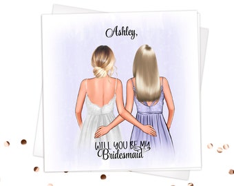 Bridesmaid Proposal Card, Will You Be My Bridesmaid Proposal Card, Personalized Bridesmaid Gift, Custom Bridesmaid Card, Maid Of Honor Gifts