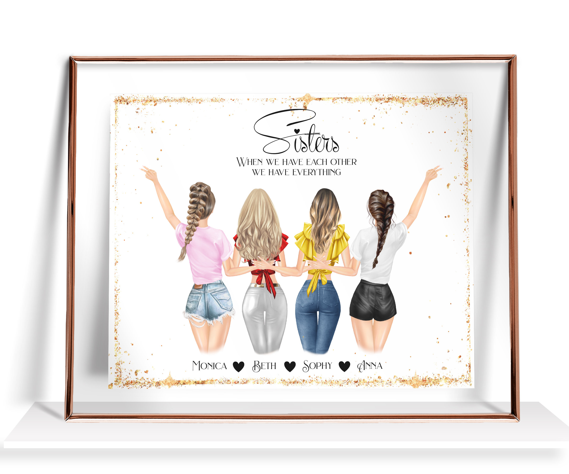 4sisters様オーダー 4 Sisters Gift Personalized Sister Birthday Gift Four Sisters Gift