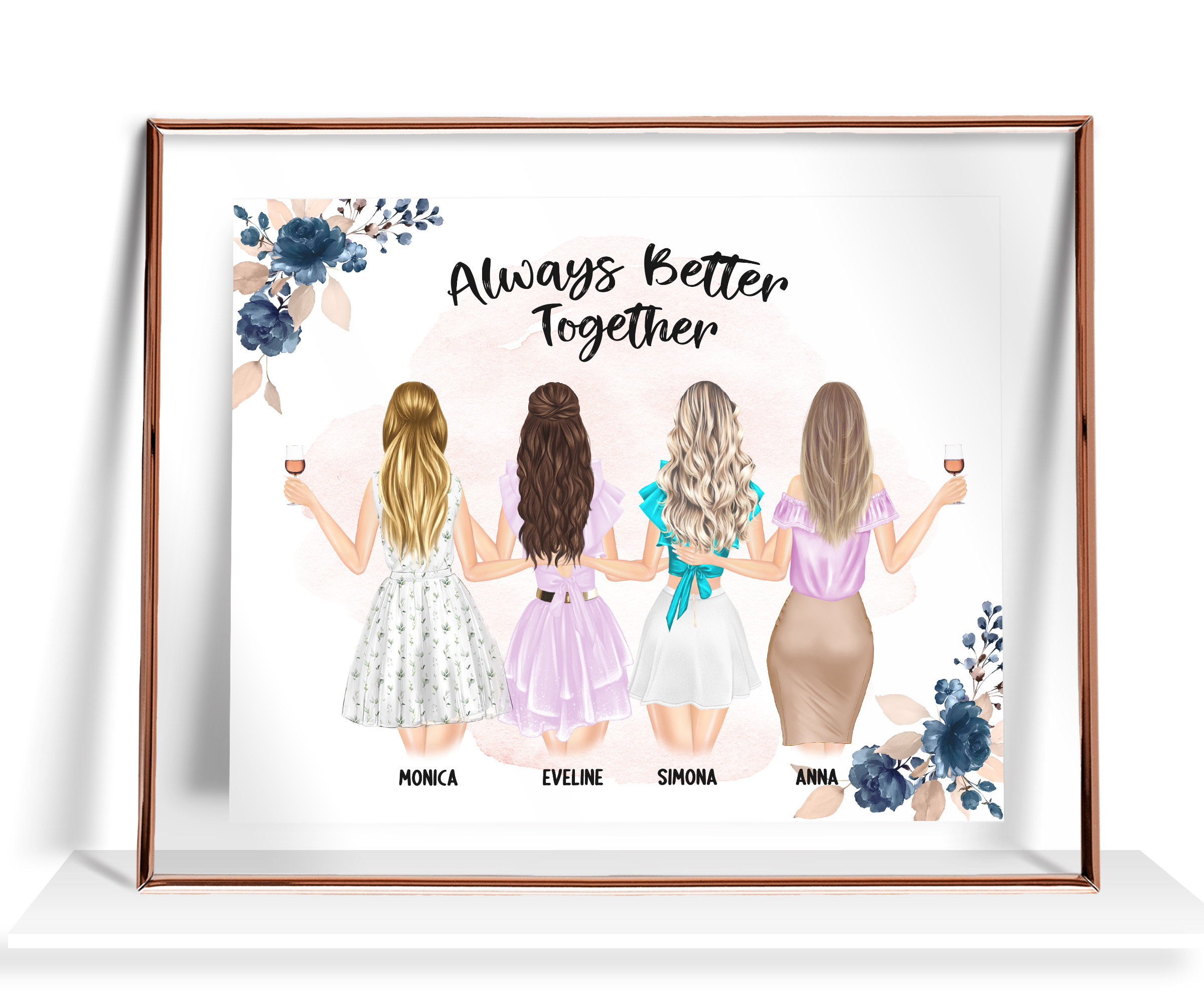 5 Best Friends Gift Personalized Best Friends Print -  Hong Kong