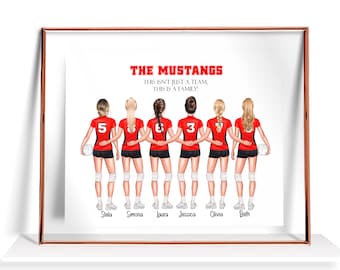 Personalized volleyball team print, volleyball team gifts, volleyball graduation, volleyball wall art, Teammates gift Girl volleyball player