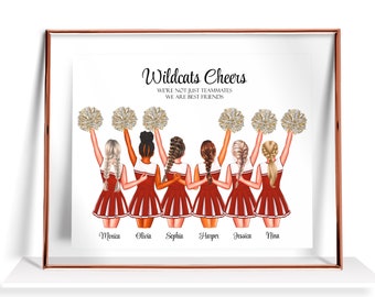 Personalized Cheerleader Gifts, Cheerleaders Print, Cheer Frined Gift, Personalized Cheerleader Decor, Custom Cheer Team Gift