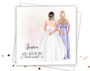 Personalized Bridesmaid Card Bridesmaid Proposal Card, Will You Be My Bridesmaid Proposal Gift, Custom Bridesmaid Card, Maid Of Honor Card