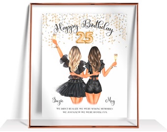 Birthday Gifts For Her Birthday Gifts Best Friend Birthday Gifts Sister Birhday Gift 25th Happy Birthday Print Personalized Birthday Gifts