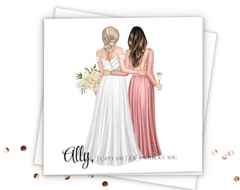 Bridesmaid Gifts, Personalized Bridesmaid Proposal Cards, Will You Be My Bridesmaid Proposal Gift, Custom Bridesmaid Card, Maid Of Honor