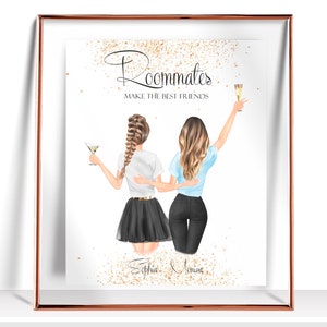 Roommate Gift Dorm Decor Roomies Gifts Dorm Wall Decor For College Girls Personalized Roommate Gift Roomies Print Dorm Room Decor