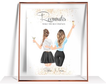 Roommate Gift Dorm Decor Roomies Gifts Dorm Wall Decor For College Girls Personalized Roommate Gift Roomies Print Dorm Room Decor