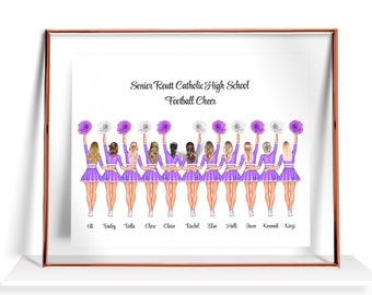 Cheerleader Geschenke Cheer Team Geschenk, Cheerleader Druck, Cheer Freund Geschenk, personalisiertes Cheerleader Poster, benutzerdefiniertes Cheer Team Geschenk,