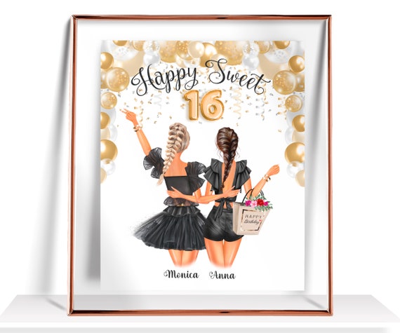 Best Friend Birthday Gifts Sweet 16 Birthday Print Personalized Birthday  Gift Happy 16th Birthday Gift for Her Sister Birthday Gift -  Canada