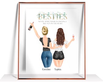 Best Friend Gifts Personalized Gift For Her Best Friend Print Sister Gift Friendship Gift For Women Best Friend Birthday Gifts