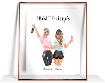Personalized Best Friend Gift Friendship Gift for Her Best Friend Birthday Gifts Best Friend Gifts Sister Gift Best Friends print wall decor