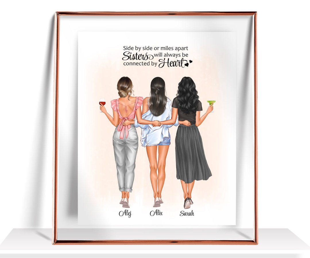 Sister Gift From Sister 3 Sisters Print Personalized Gifts for Sister ...