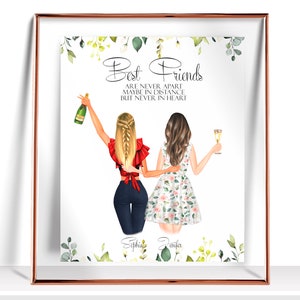 Best Friend Gifts Friendship Print Bestie Gifts Personalized Gift Birthday Gift For Her Friendship Gift Best friends Picture Sister gift
