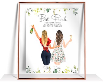 Best Friend Gifts Friendship Print Bestie Gifts Personalized Gift Birthday Gift For Her Friendship Gift Best friends Picture Sister gift