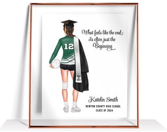 Custom Volleyball Graduation Gift Personalized Volleyball Graduation Print Volleyball team print volleyball team gifts volleyball Senior