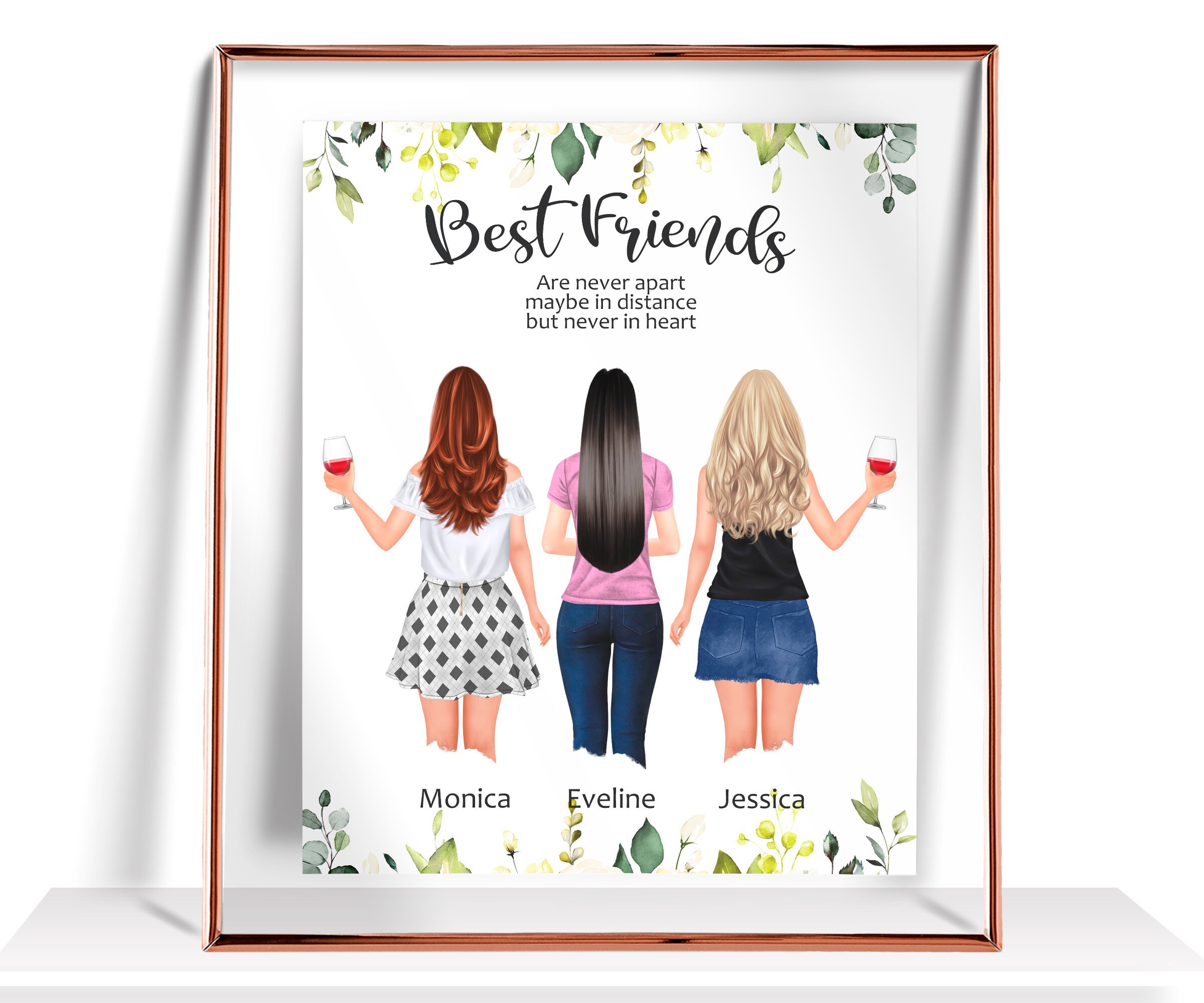 Best Friend Gifts Personalized Gift For her Three Best Friend Etsy