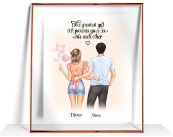 broer verjaardagscadeau Broedercadeau van zus Aangepaste Broer en zus afdrukken Gepersonaliseerd cadeau voor broer Verjaardagscadeau voor hem