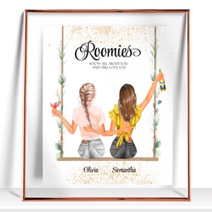 Roommate Gift Dorm Decor for College Girls Dorm Decor Roommate Print Roommates Gifts Dorm Room Decor Roomie Gift Roommate Poster