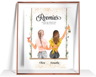 Roommate Gift Dorm Decor for College Girls Dorm Decor Roommate Print Roommates Gifts Dorm Room Decor Roomie Gift Roommate Poster