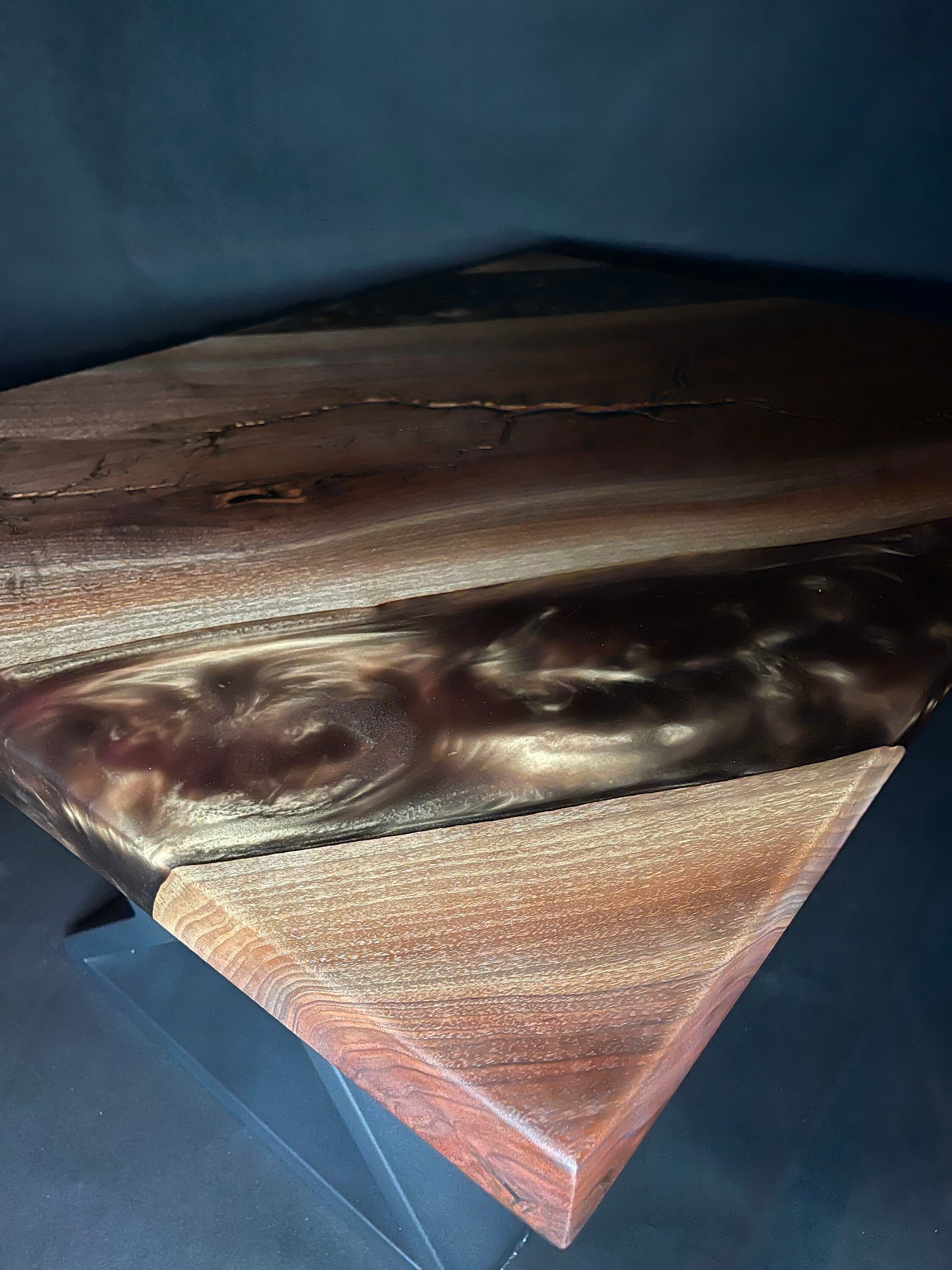 Fractal Wood Burned Epoxy River Coffee Table Etsy