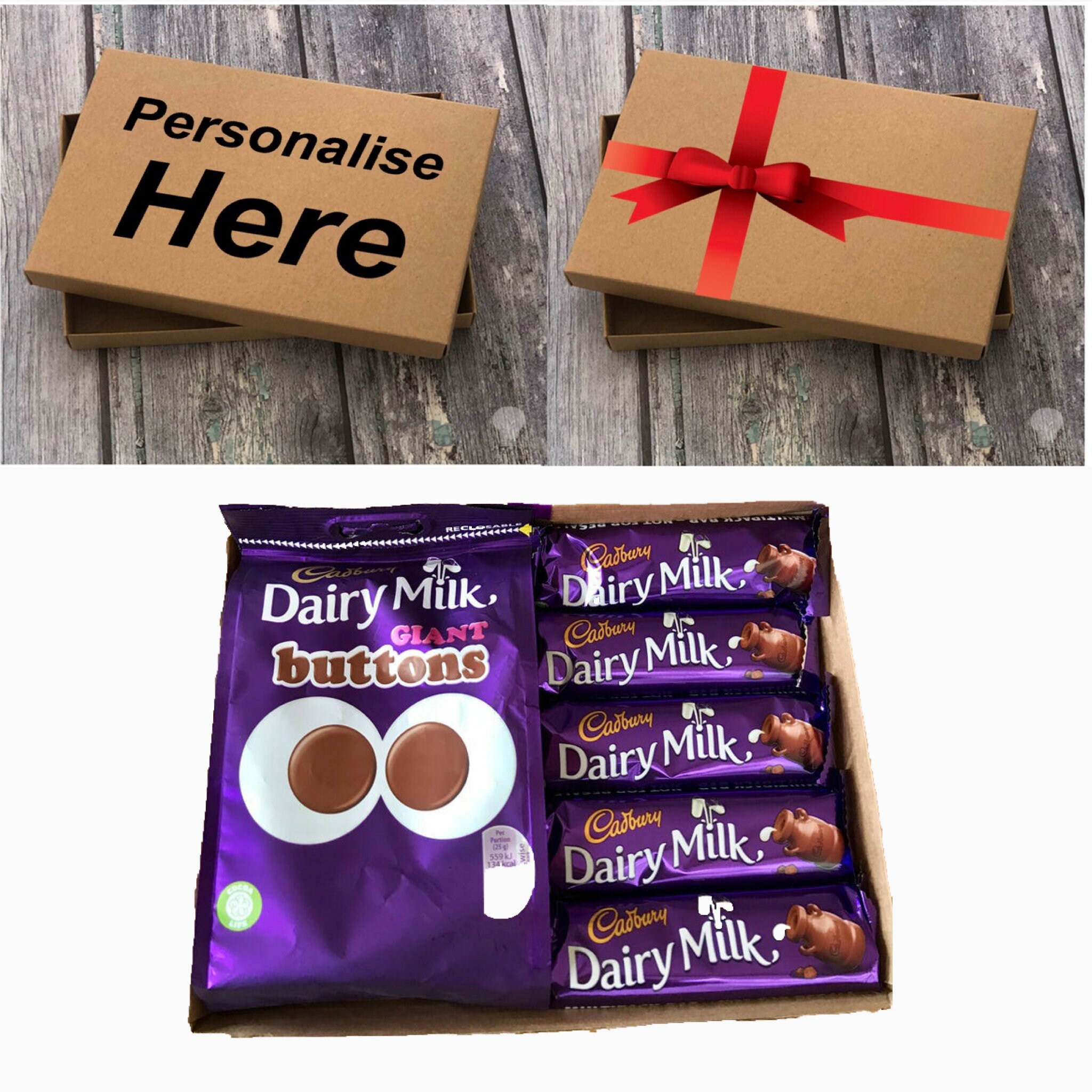 Personalised Cadbury Dairy Milk Chocolate bars Buttons Gift Etsy