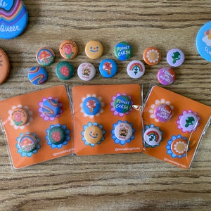 Mini 1" Pinback Button 4 Pack Set