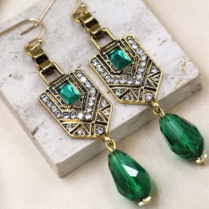 green emerald velvet dress Amazon.com: Art Deco Retro Vintage Style Dark Emerald Green Pear Formal  Wedding Bridal Prom Rhinestone Earrings: Clothing, Shoes & Jewelry