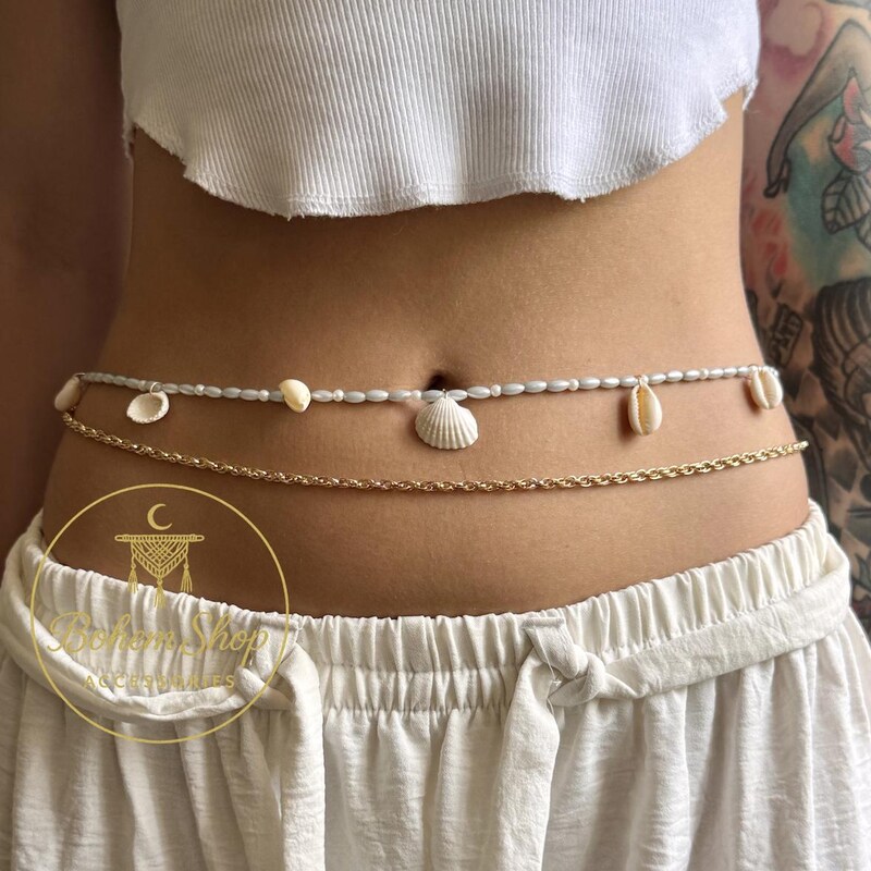Shell Belt Sea Shell Seashell Belt - Etsy