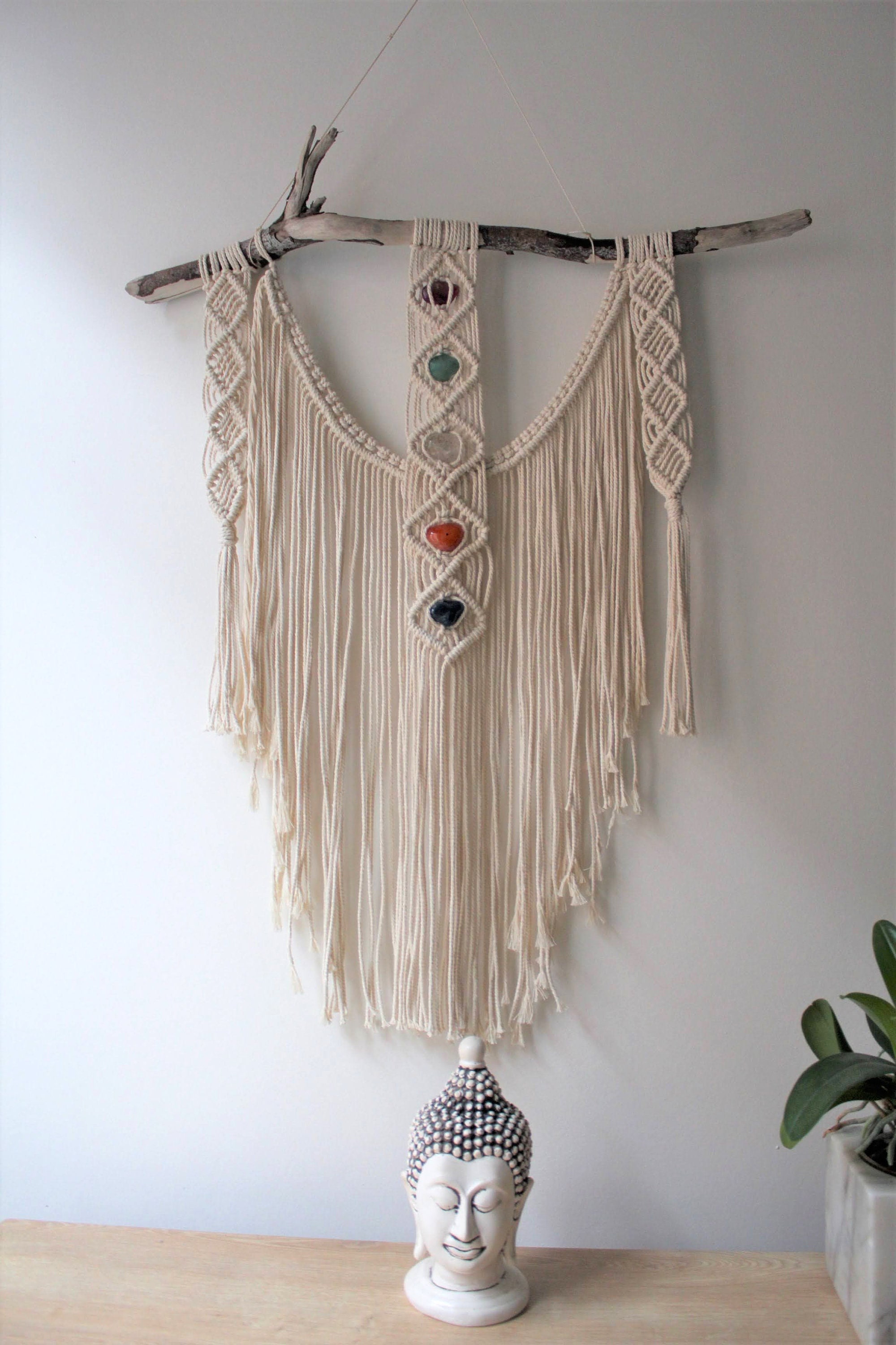 Handmade Chakra Stone Macrame Wall Handing meditation Etsy