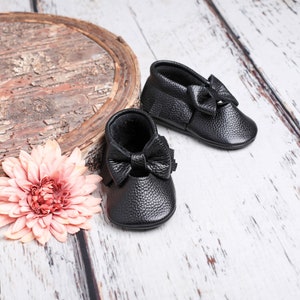 Baby Girl Outfits Christmas Baby Soft Sole Baby Mocs Toddler Baby Booties Crib Shoe Baby Birthday Gifts Baby Girl Bows Black