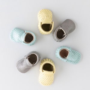 Handmade Baby Booties, Newborn Baby Gift, Unisex Baby Booties, Soft Sole Baby Shoes image 3