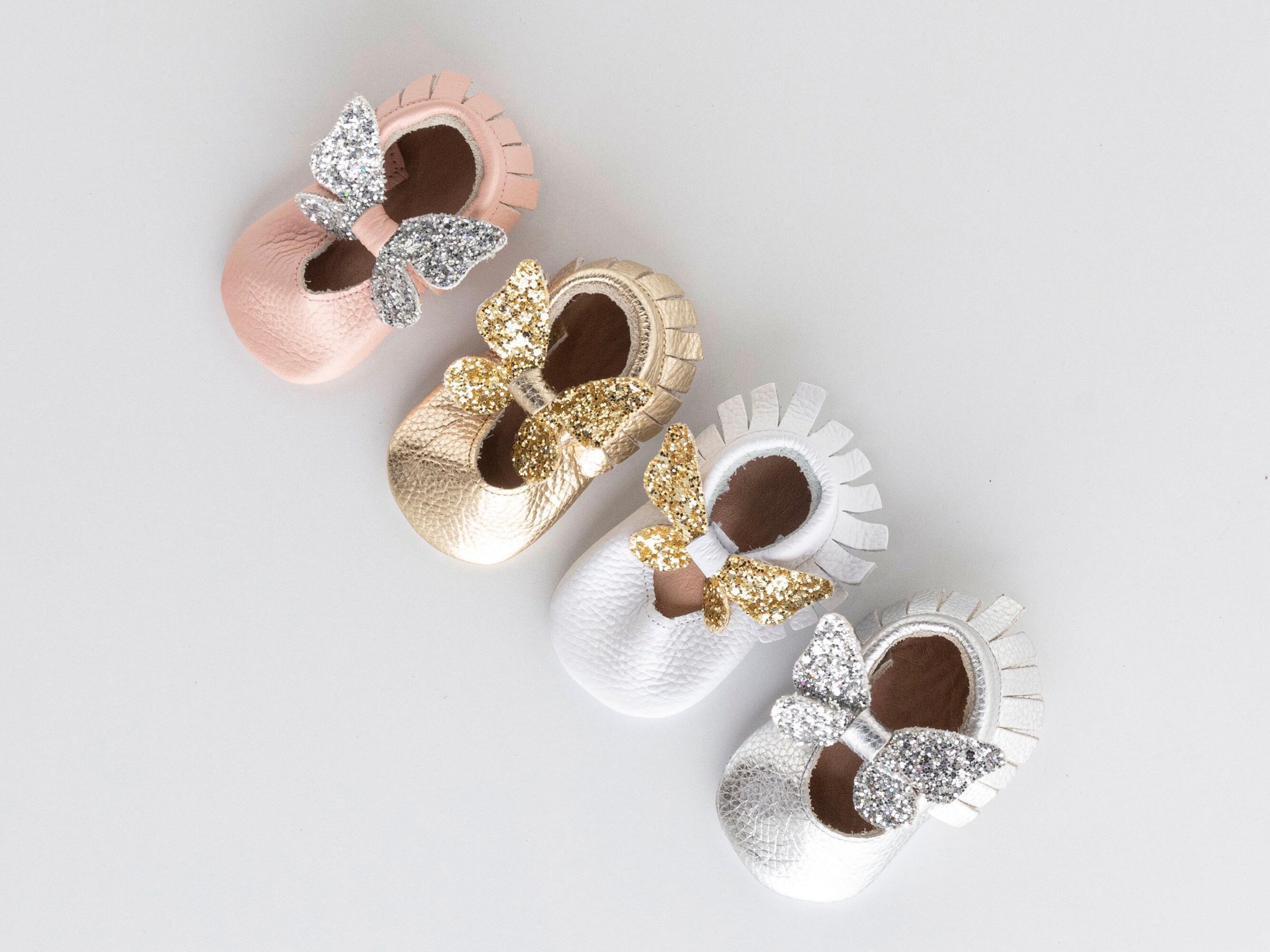 Pastel Pink Glitter Mary Jane Flats for Flower Girls Shoes Etsy