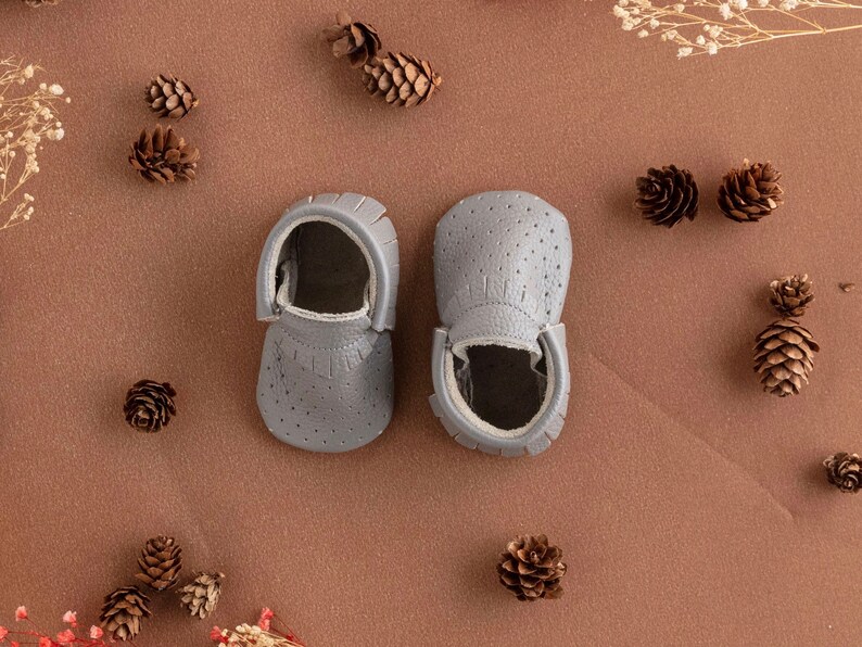 Handmade Baby Booties, Newborn Baby Gift, Unisex Baby Booties, Soft Sole Baby Shoes image 7