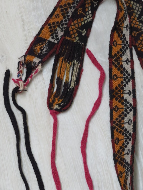 Vintage Handwoven Peruvian Wool Belt – Boho Hippie Sash - Etsy display picture 3