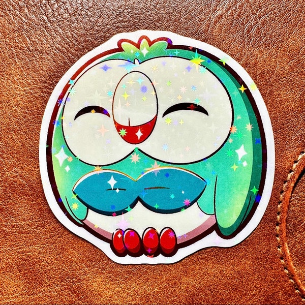 Fall Festive Shiny Rowlet Sticker! Holographic Sticker / Waterproof Sticker / Vinyl Sticker / Laptop Sticker