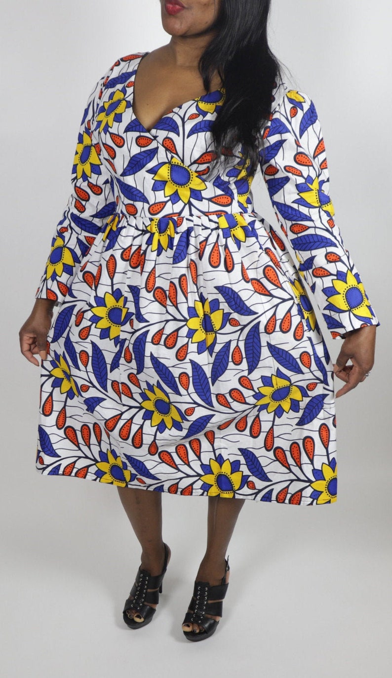 African wax dress Ankara dress African wax print African fashion African outfit for women Ankara designs African clothing for women image 2