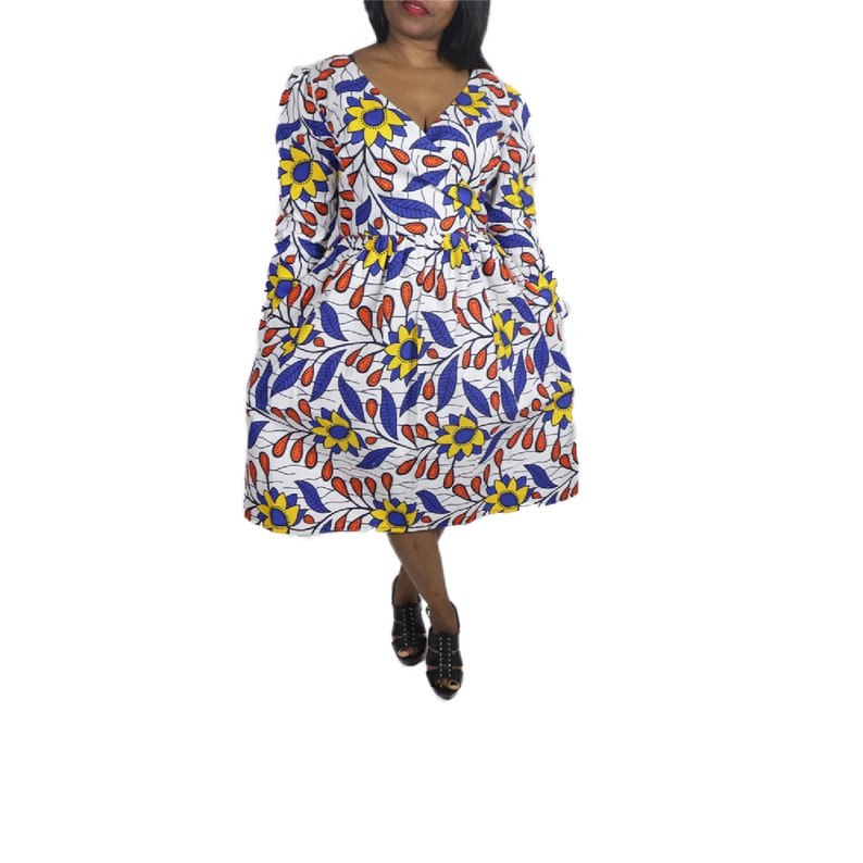 African wax dress Ankara dress African wax print African fashion African outfit for women Ankara designs African clothing for women image 1