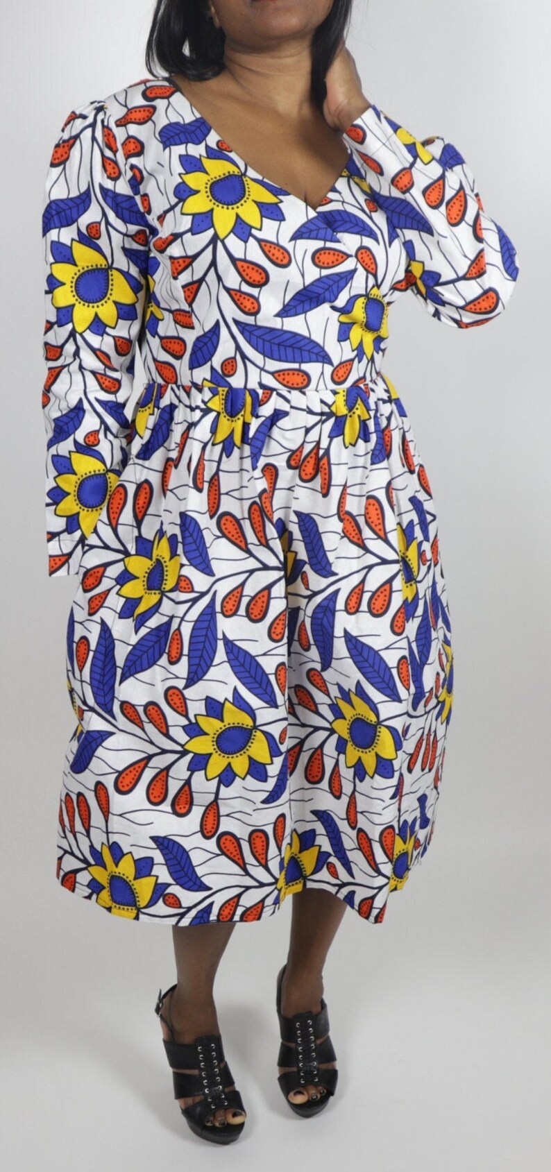 African wax dress Ankara dress African wax print African fashion African outfit for women Ankara designs African clothing for women image 5