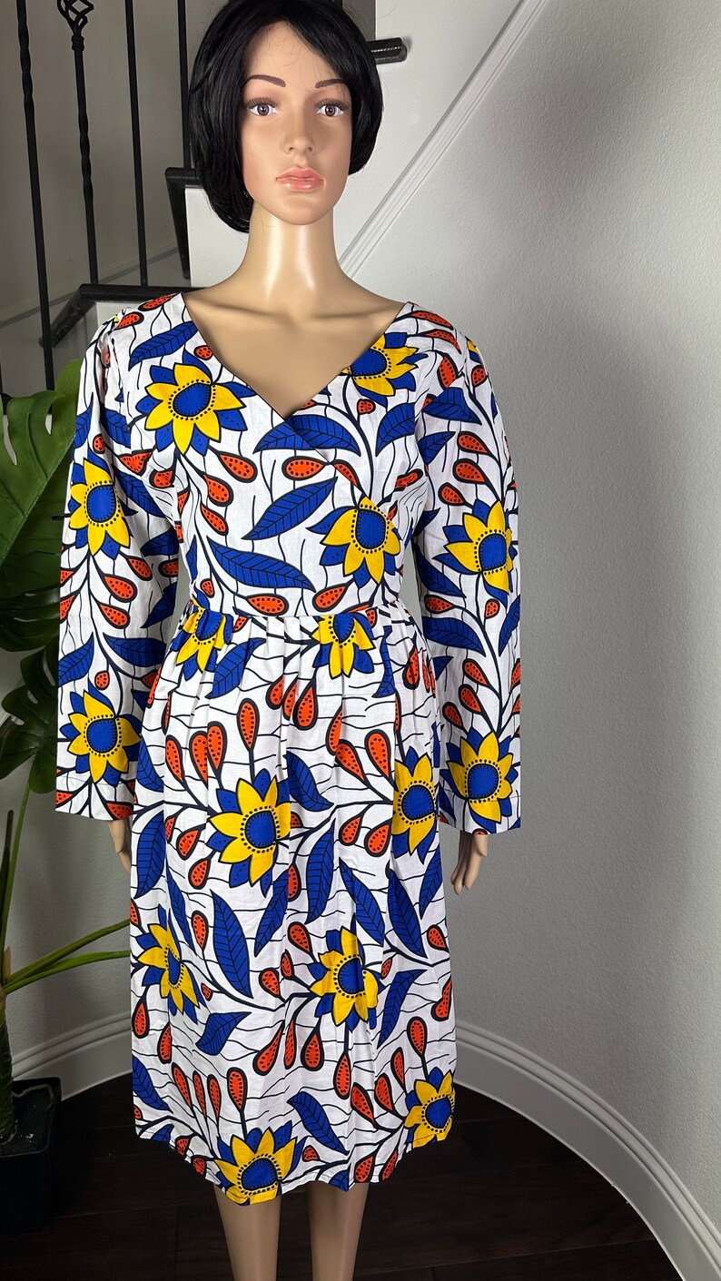 African wax dress Ankara dress African wax print African fashion African outfit for women Ankara designs African clothing for women image 7