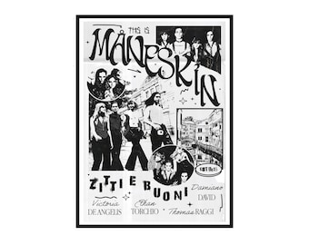 Maneskin I Poster I A4 A5 I ZITTI E BUONI I Eurovision I Music Poster