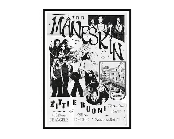 Maneskin I Poster I A4 A5 I ZITTI E BUONI I Eurovision I Music Poster