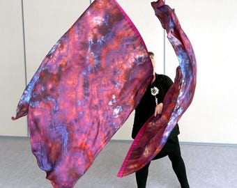 Silk Worship Flags “Into His Chambers” with flexible rods and built-in handles petite size